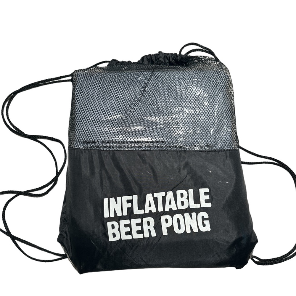 NWT- Spencer’s Inflatable Beer Pong with drawstring book bag (Gray)